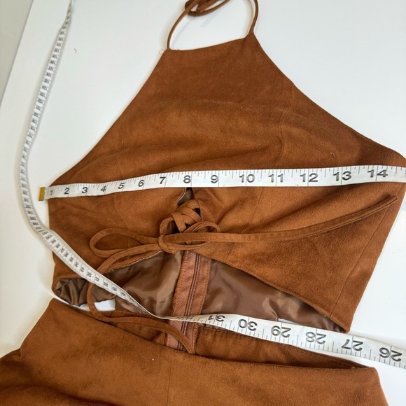 TOBI AS ONE FAUX SUEDE ROMPER - CAMEL - Picture 8 of 13